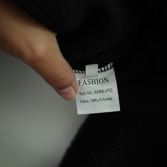 NWT Fashion Womens Snap Button Fleece Jacket Three Zipper Pockets Black Size S - Picture 5 of 9